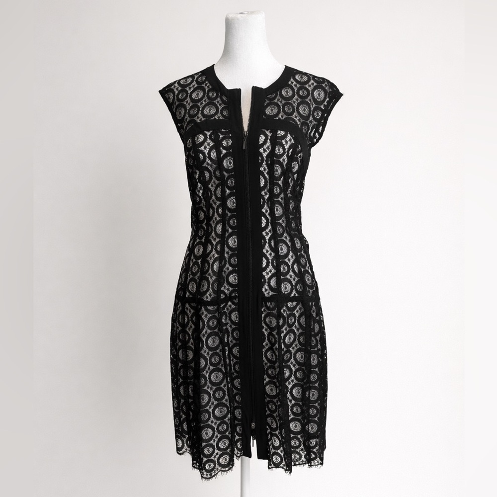 Nanette Lepore Black Lace Zip Front Dress – Size 4 NWT - Picture 2 of 9